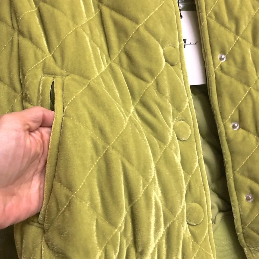 7 For All Mankind Chartreuse Bomber Jacket - Picture 4 of 9